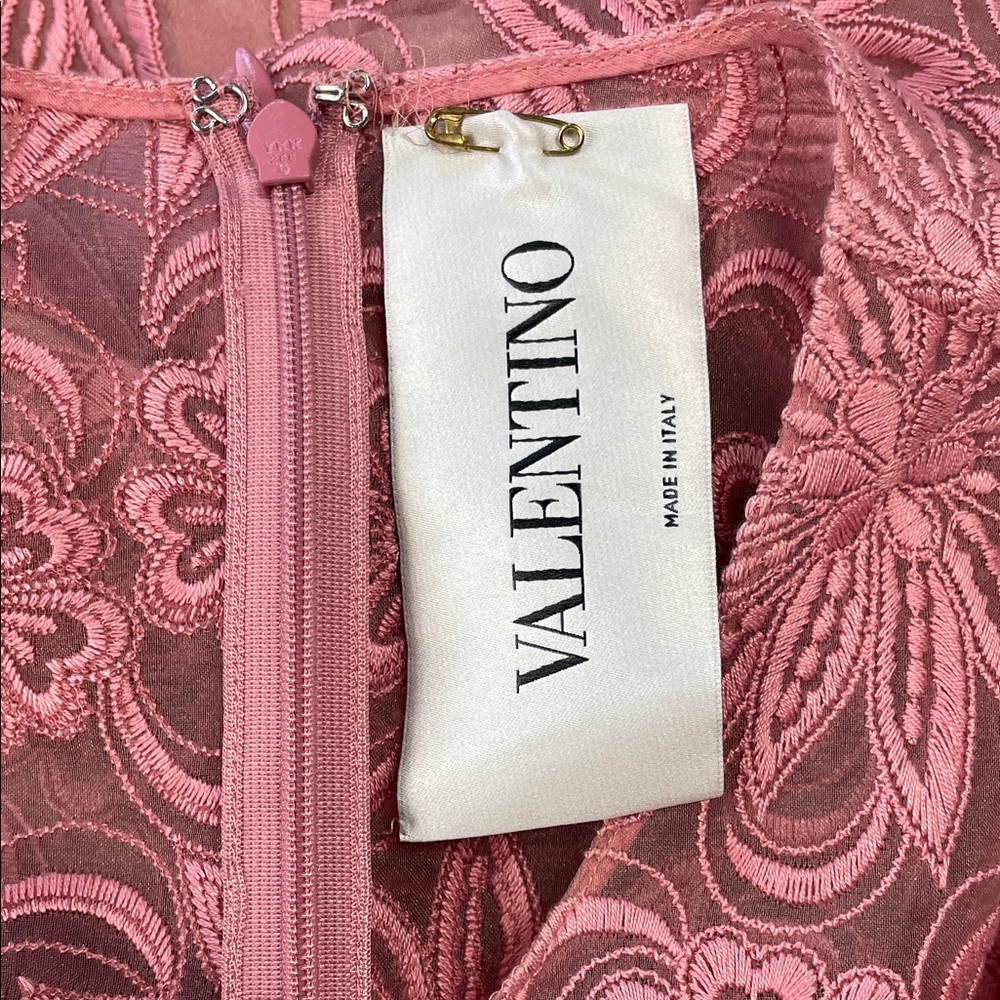 NWT Valentino Garavani Floral Guipure Lace Gown Dusty Rose Pink Maxi Sz 42 - Picture 6 of 16